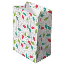 Kleurrijke String van Lichten Kerstmis Gift Bag Medium Cadeauzakje