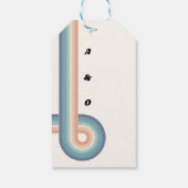  kleurrijke Stripes 70's Theme Retro Wedding Cadeaulabel (Achterkant)