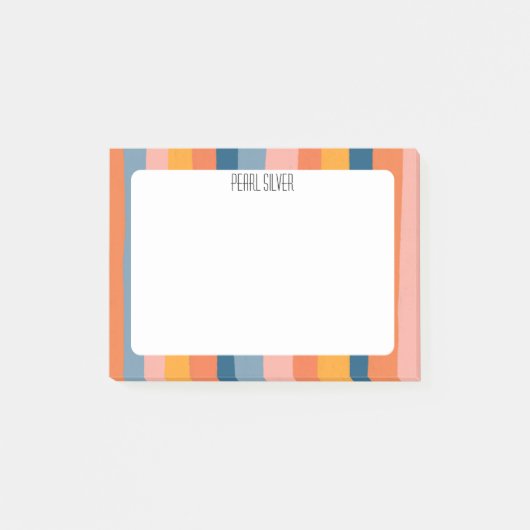 Kleurrijke stripes aangepast grafisch logo op maat post-it® notes (Voorkant)