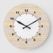 Kleurrijke Stripes Blauw Sinaasappel Grote Klok (Voorkant)