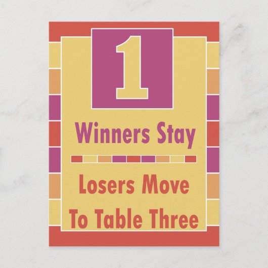 Kleurrijke Stripes Bunco-kaart #1 Briefkaart (Voorkant)