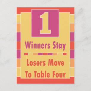 Kleurrijke Stripes Bunco-kaart 1 tot en met 4 Briefkaart