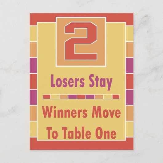 Kleurrijke Stripes Bunco-kaart #2 Briefkaart (Voorkant)