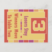 Kleurrijke Stripes Bunco-kaart #3 Briefkaart (Achterkant)