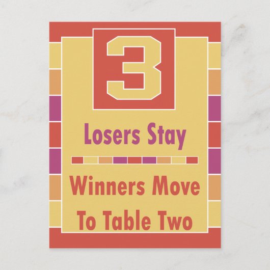 Kleurrijke Stripes Bunco-kaart #3 Briefkaart (Voorkant)