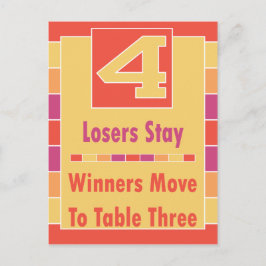 Kleurrijke Stripes Bunco-kaart 4 tot 3 Briefkaart