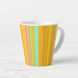 Kleurrijke stripes Cust. BG Oranje latte Mok van d
