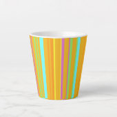 Kleurrijke stripes Cust. BG Oranje latte Mok van d (Voorkant)