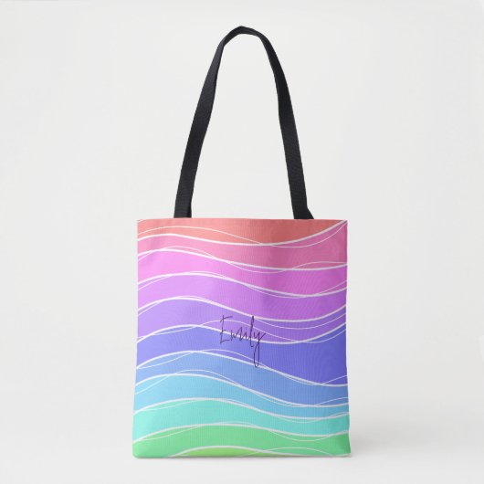 Kleurrijke Stripes Gradient Canvas tas (Voorkant)