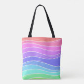 Kleurrijke Stripes Gradient Canvas tas (Achterkant)