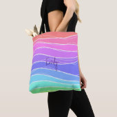 Kleurrijke Stripes Gradient Canvas tas (Dichtbij)