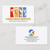 Kleurrijke Stripes Handyman Tools Remodelling Visitekaartje (Voorkant / Achterkant)