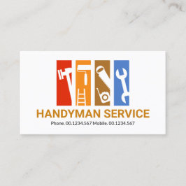 Kleurrijke Stripes Handyman Tools Remodelling Visitekaartje