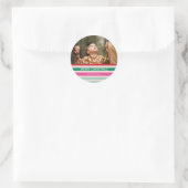 Kleurrijke Stripes Kerstfoto Sticker (Tas)