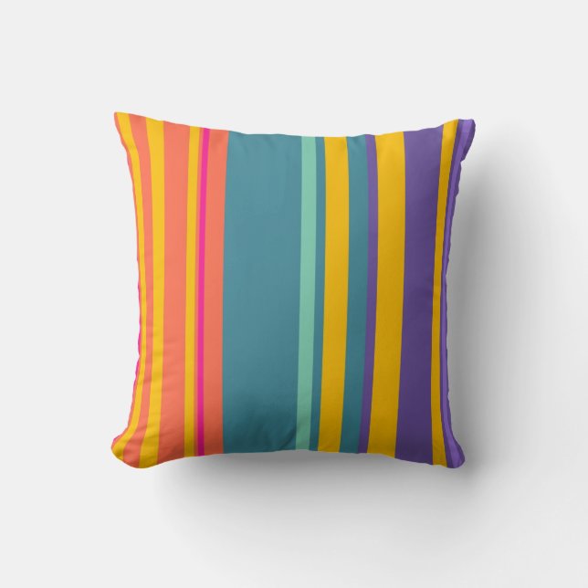 Kleurrijke  Stripes Kunstontwerppilaar Kussen (Voorkant)
