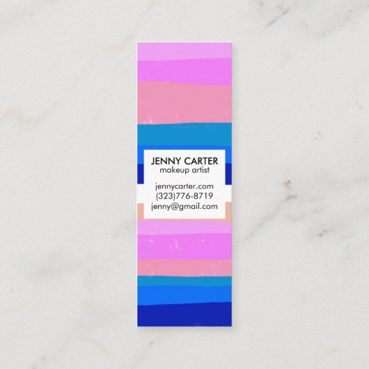 Kleurrijke Stripes Minimale Koel Mini Visitekaartje (Achterkant)