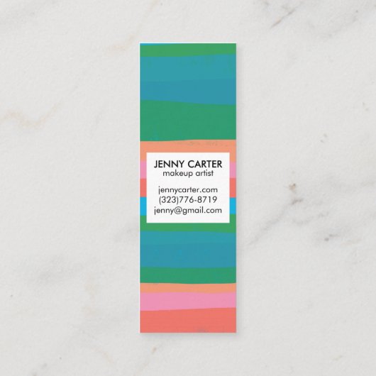 Kleurrijke Stripes Minimale Koel Mini Visitekaartje (Achterkant)
