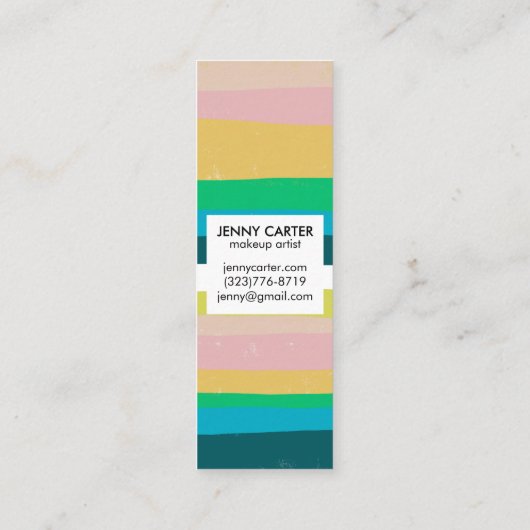 Kleurrijke Stripes Minimale Koel Mini Visitekaartje (Achterkant)