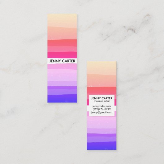 Kleurrijke Stripes Minimale Koel Mini Visitekaartje (Voorkant / Achterkant)