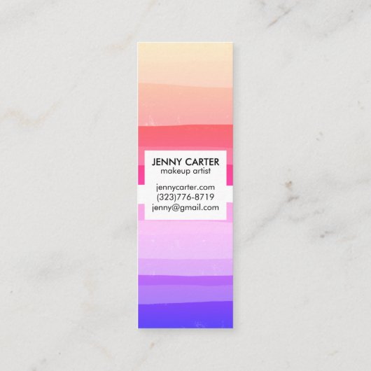 Kleurrijke Stripes Minimale Koel Mini Visitekaartje (Achterkant)