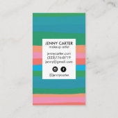 Kleurrijke Stripes Minimale Koel Visitekaartje (Achterkant)