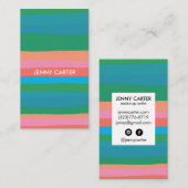 Kleurrijke Stripes Minimale Koel Visitekaartje (Voorkant / Achterkant)