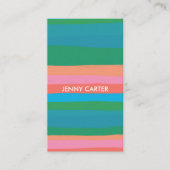 Kleurrijke Stripes Minimale Koel Visitekaartje (Voorkant)