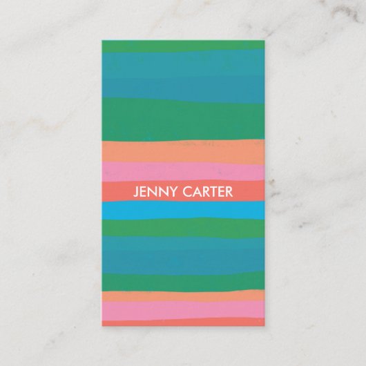 Kleurrijke Stripes Minimale Koel Visitekaartje (Voorkant)
