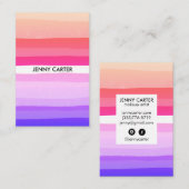 Kleurrijke Stripes Minimale Koel Visitekaartje (Voorkant / Achterkant)