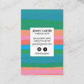 Kleurrijke Stripes Minimale Koel Visitekaartje (Achterkant)