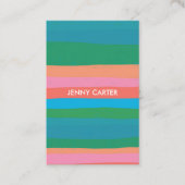 Kleurrijke Stripes Minimale Koel Visitekaartje (Voorkant)