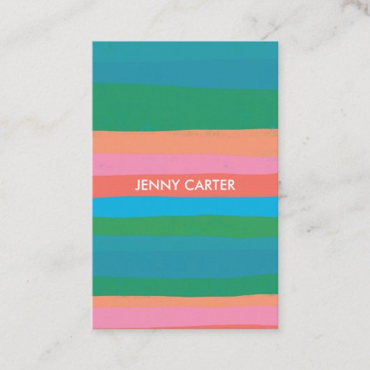 Kleurrijke Stripes Minimale Koel Visitekaartje (Voorkant)