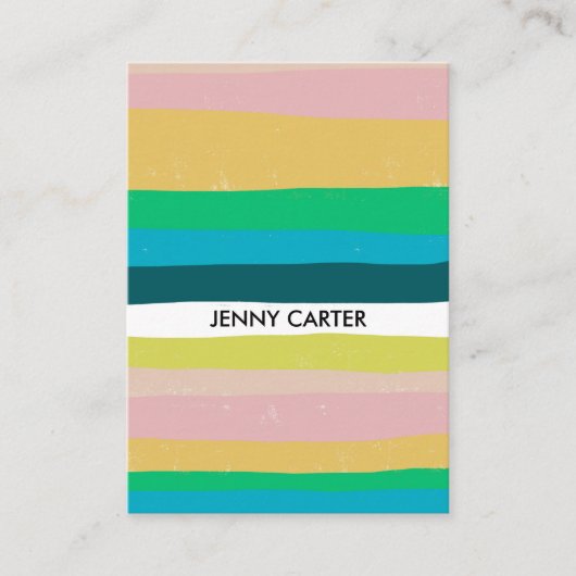 Kleurrijke Stripes Minimale Koel Visitekaartje (Voorkant)