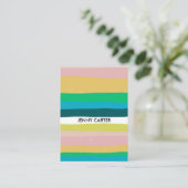 Kleurrijke Stripes Minimale Koel Visitekaartje (Staand voorkant)