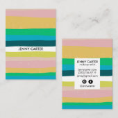 Kleurrijke Stripes Minimale Koel Visitekaartje (Voorkant / Achterkant)