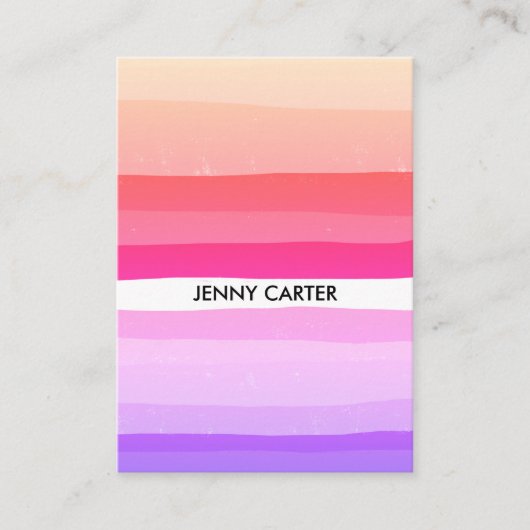 Kleurrijke Stripes Minimale Koel Visitekaartje (Voorkant)