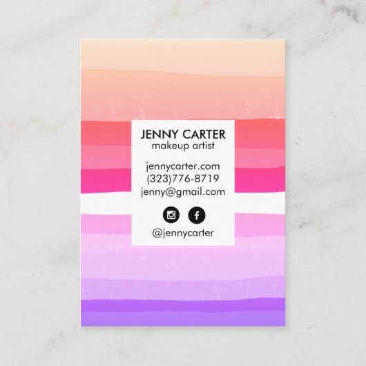 Kleurrijke Stripes Minimale Koel Visitekaartje (Achterkant)