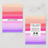 Kleurrijke Stripes Minimale Koel Visitekaartje (Voorkant / Achterkant)