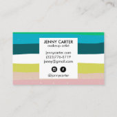 Kleurrijke Stripes Minimale Koel Visitekaartje (Achterkant)