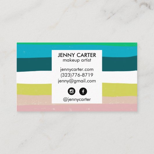 Kleurrijke Stripes Minimale Koel Visitekaartje (Achterkant)