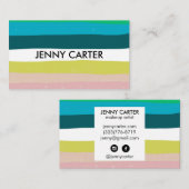 Kleurrijke Stripes Minimale Koel Visitekaartje (Voorkant / Achterkant)