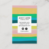 Kleurrijke Stripes Minimale Koel Visitekaartje (Achterkant)