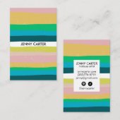 Kleurrijke Stripes Minimale Koel Visitekaartje (Voorkant / Achterkant)