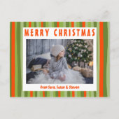 Kleurrijke Stripes Minimalistisch aangepast PHOTO- Briefkaart (Voorkant)