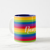 Kleurrijke Stripes Pride Tweekleurige Koffiemok (Voorkant links)