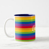 Kleurrijke Stripes Pride Tweekleurige Koffiemok (Links)