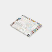 Kleurrijke stripfiguren kids patroon post-it® notes (Schuin)