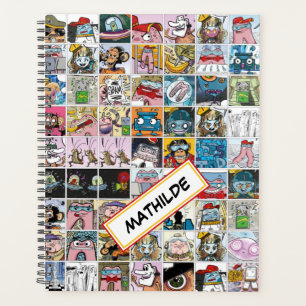 Kleurrijke stripfiguren Patroonnaam Jaarlijks Planner