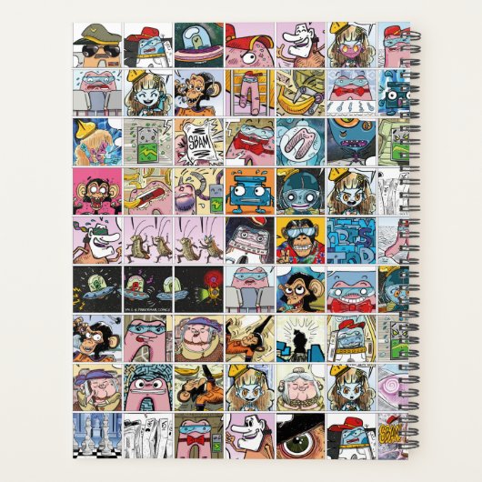 Kleurrijke stripfiguren Patroonnaam Jaarlijks Planner (Achterkant)