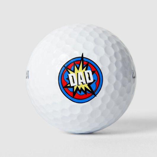 Kleurrijke stripheld papa golfballen (Voorkant)